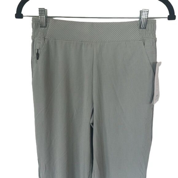 Athleta Brooklyn Textured Jogger Pants City Stripe Coast Clay Green Size 2 NWT - Picture 9 of 9